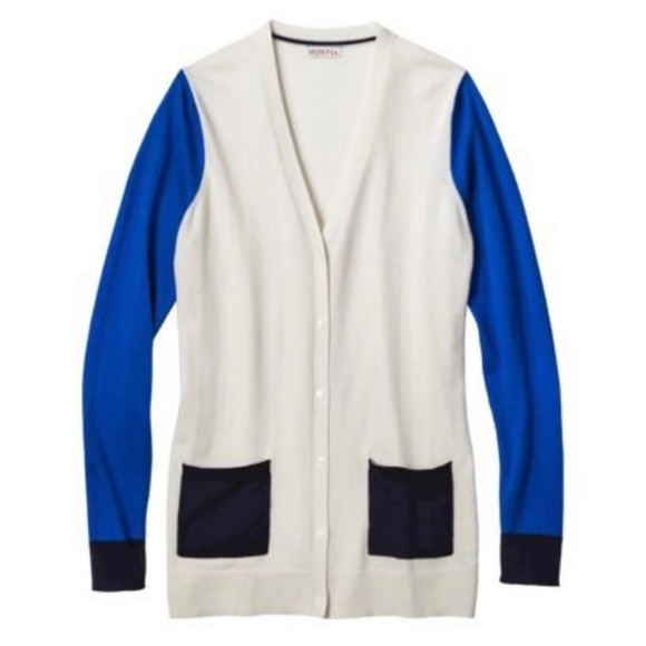 Merona Sweaters - Vintage Style Color Block V-neck Cardigan